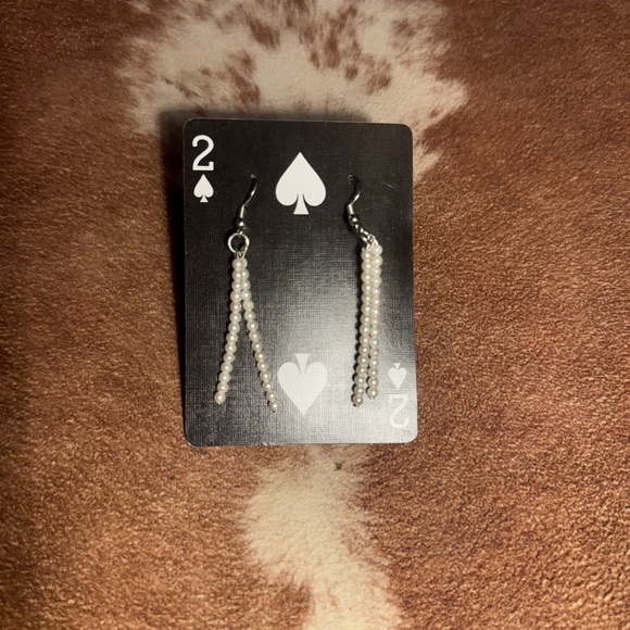 Elegant Silver Pearl Drop Earrings - Picture 1 of 2